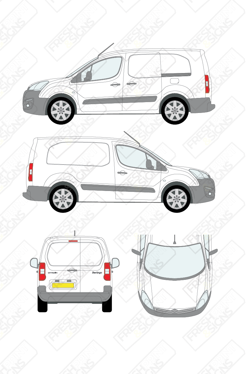 Van Graphics - Citroen | Berlingo | 2015-2018 | Long Wheelbase (L2) | Panelled Rear Doors