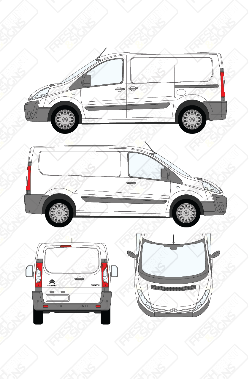Van Graphics - Citroen | Dispatch | 2007-2016 | Short Wheelbase (L1) | Low Roof (H1) | Panelled Rear Doors