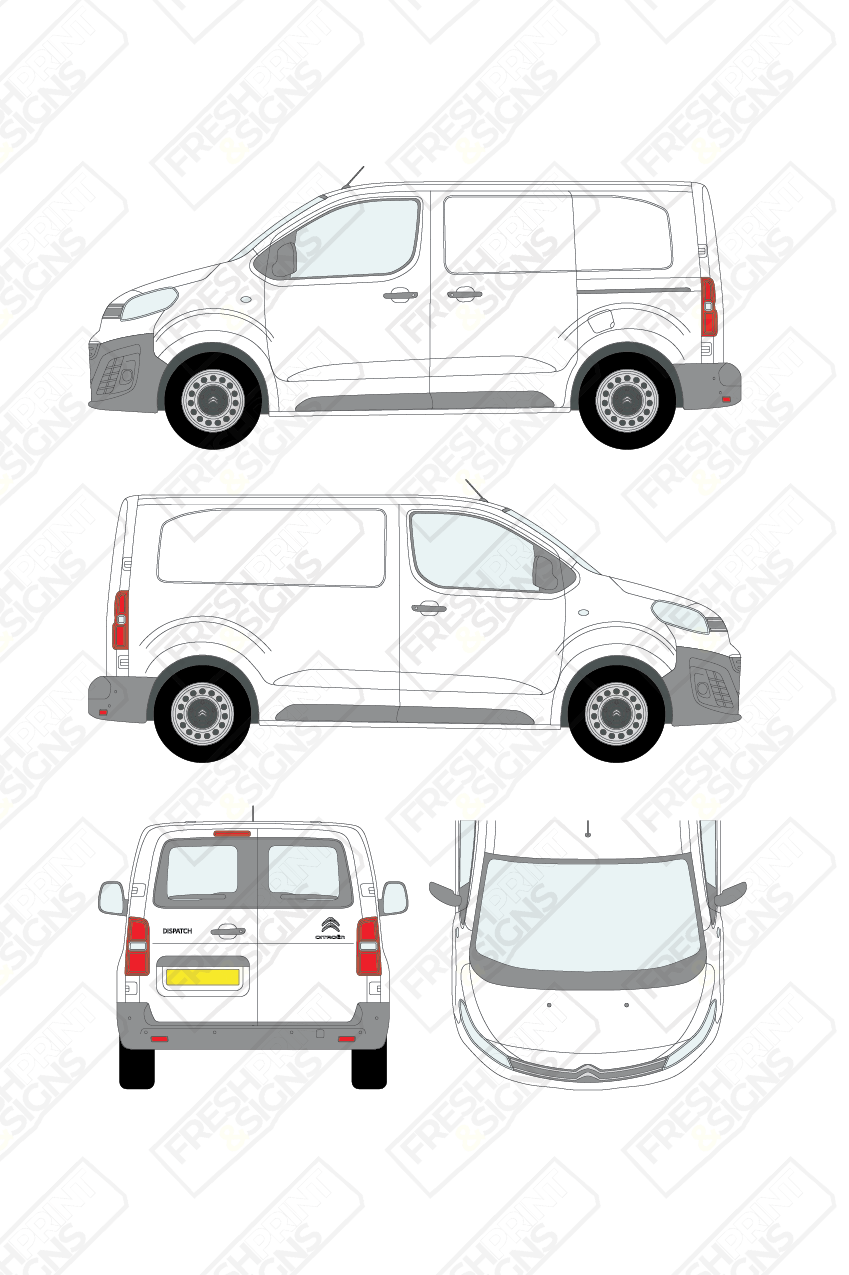 Van Graphics - Citroen | Dispatch | 2016-2024 | Short Wheelbase (L1) | With Rear Windows