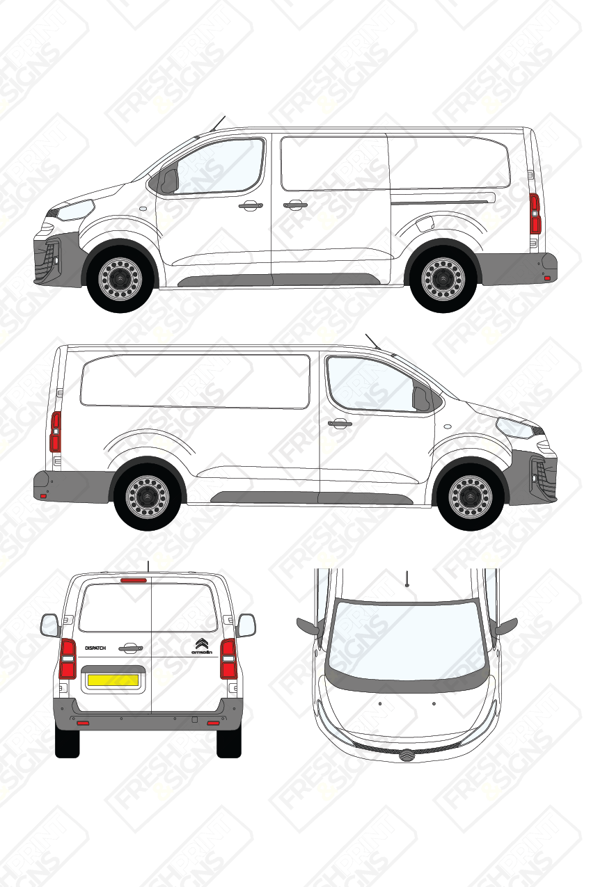 Van Graphics - Citroen | Dispatch | 2024-2025 | Long Wheelbase (L3) | Panelled Rear Doors