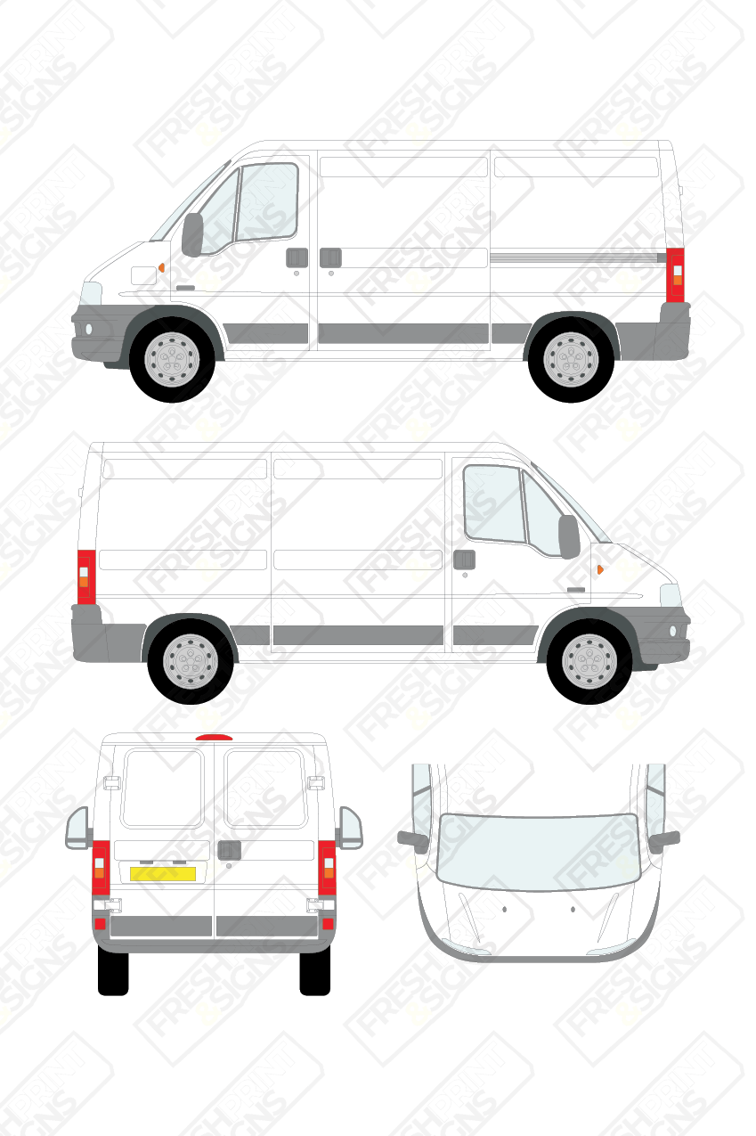 Van Graphics - Citroen | Relay | 2002-2006 | Medium Wheelbase (L2) | Low Roof (H1) | Panelled Rear Doors