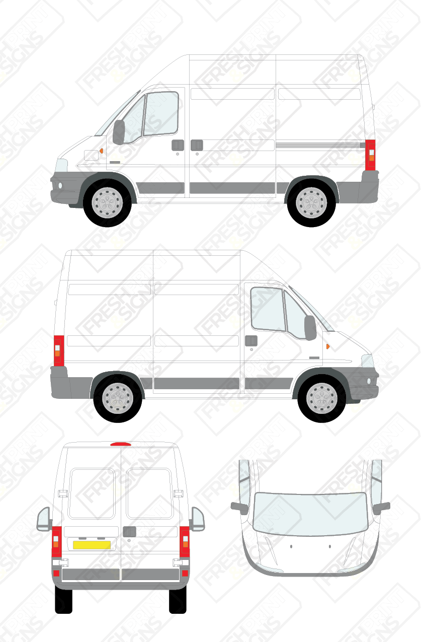 Van Graphics - Citroen | Relay | 2002-2006 | Short Wheelbase (L1) | High Roof (H2) | Panelled Rear Doors