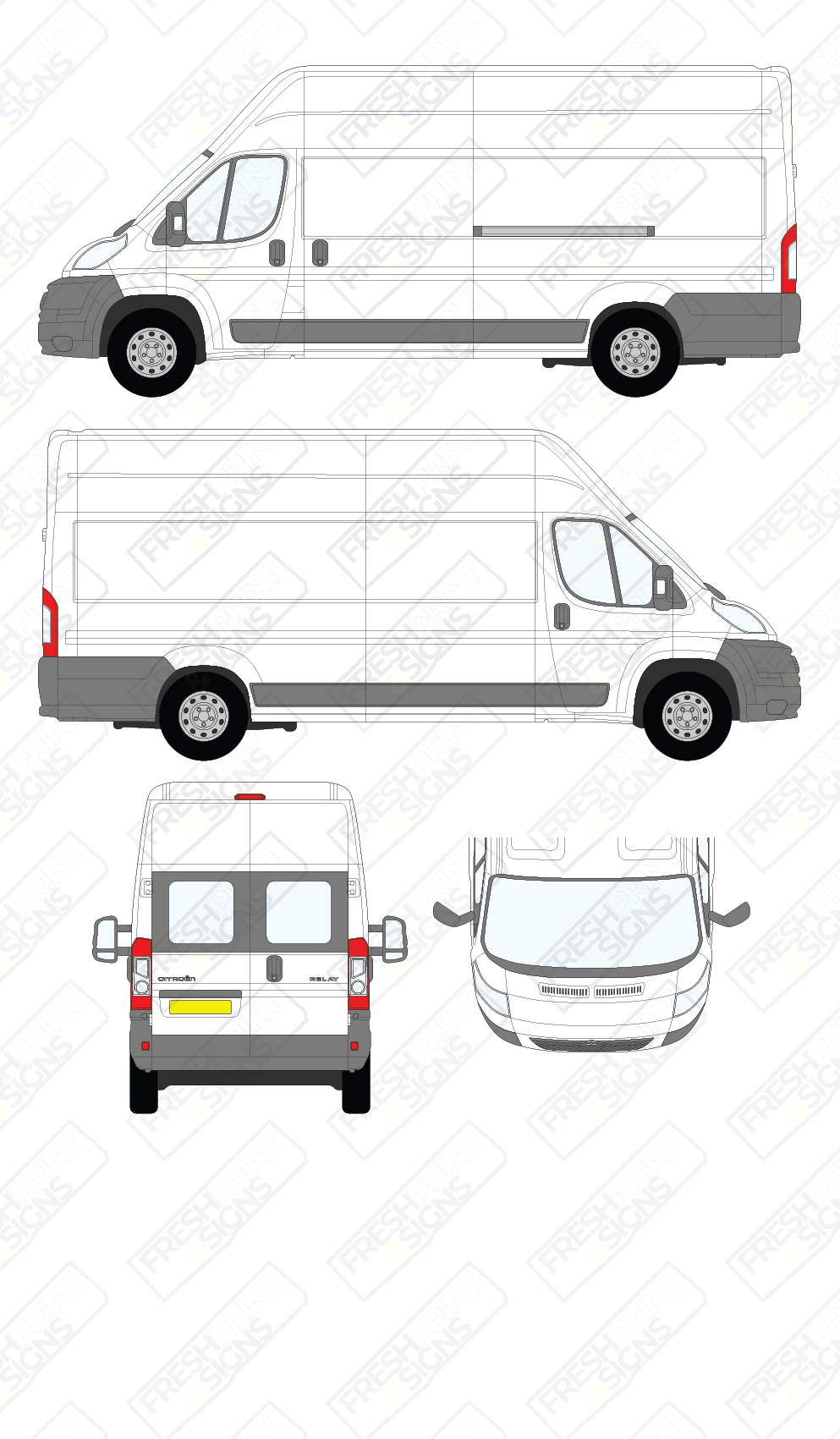 Van Graphics - Citroen | Relay | 2006-2014 | Extra-Long Wheelbase (L4) | High Roof (H3) | With Rear Windows