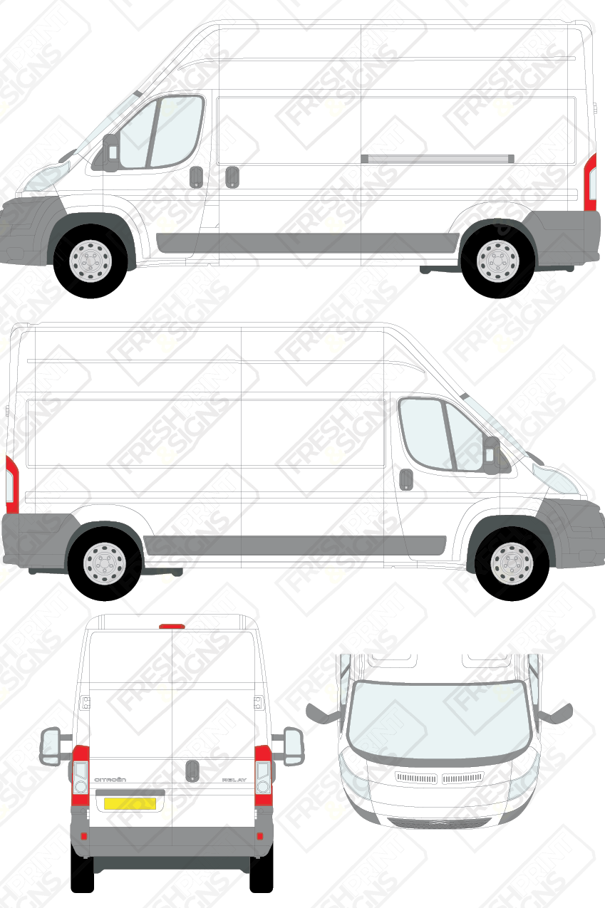 Van Graphics - Citroen | Relay | 2006-2014 | Long Wheelbase (L3) | High Roof (H3) | Panelled Rear Doors
