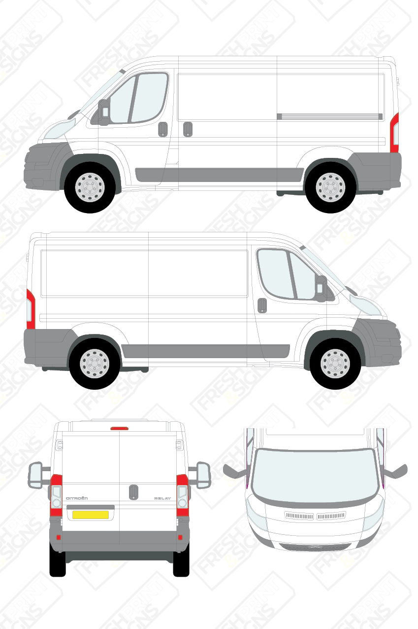 Van Graphics - Citroen | Relay | 2006-2014 | Medium Wheelbase (L2) | Low Roof (H1) | Panelled Rear Doors