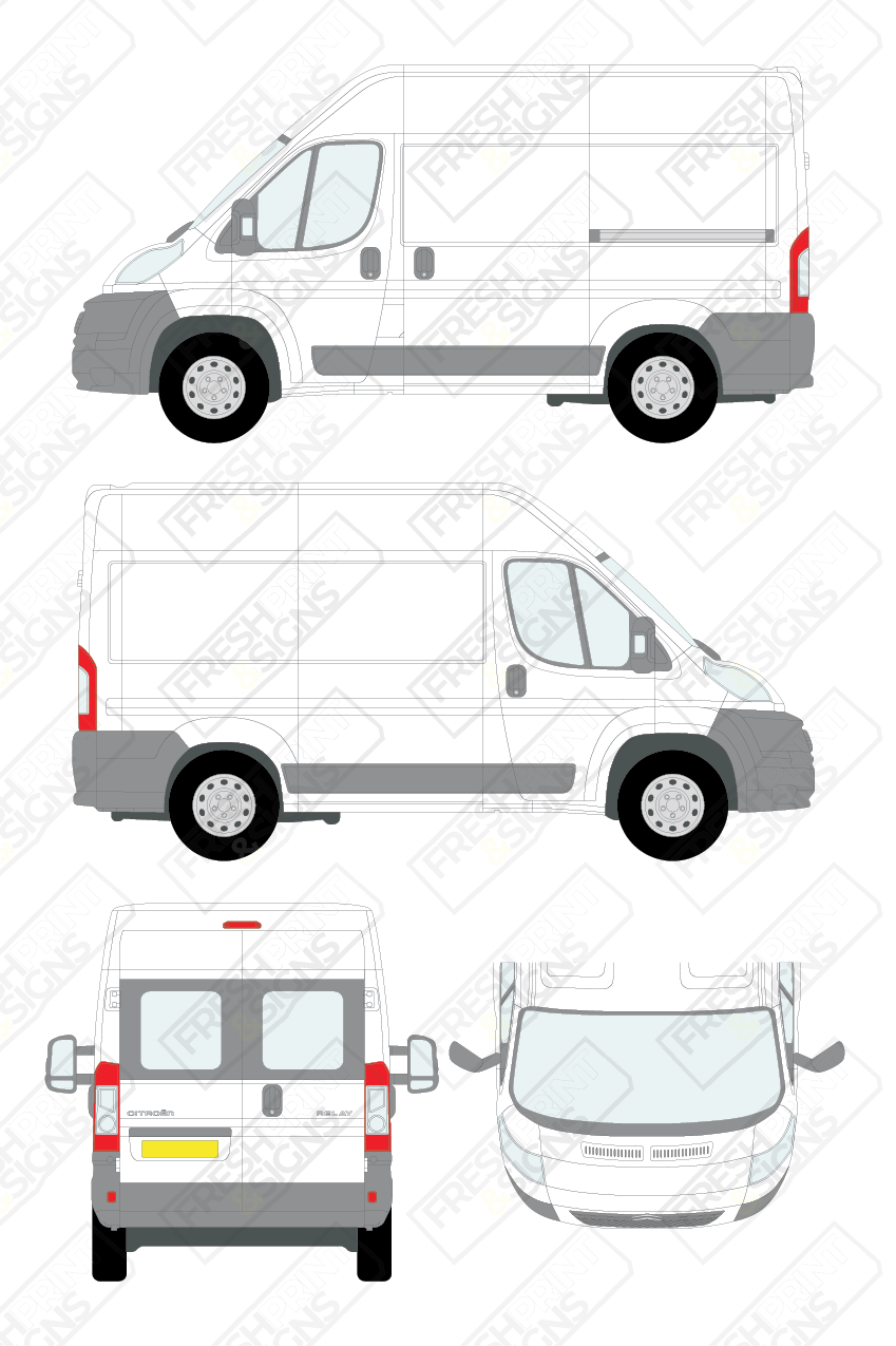Van Graphics - Citroen | Relay | 2006-2014 | Short Wheelbase (L1) | Medium Roof (H2) | With Rear Windows
