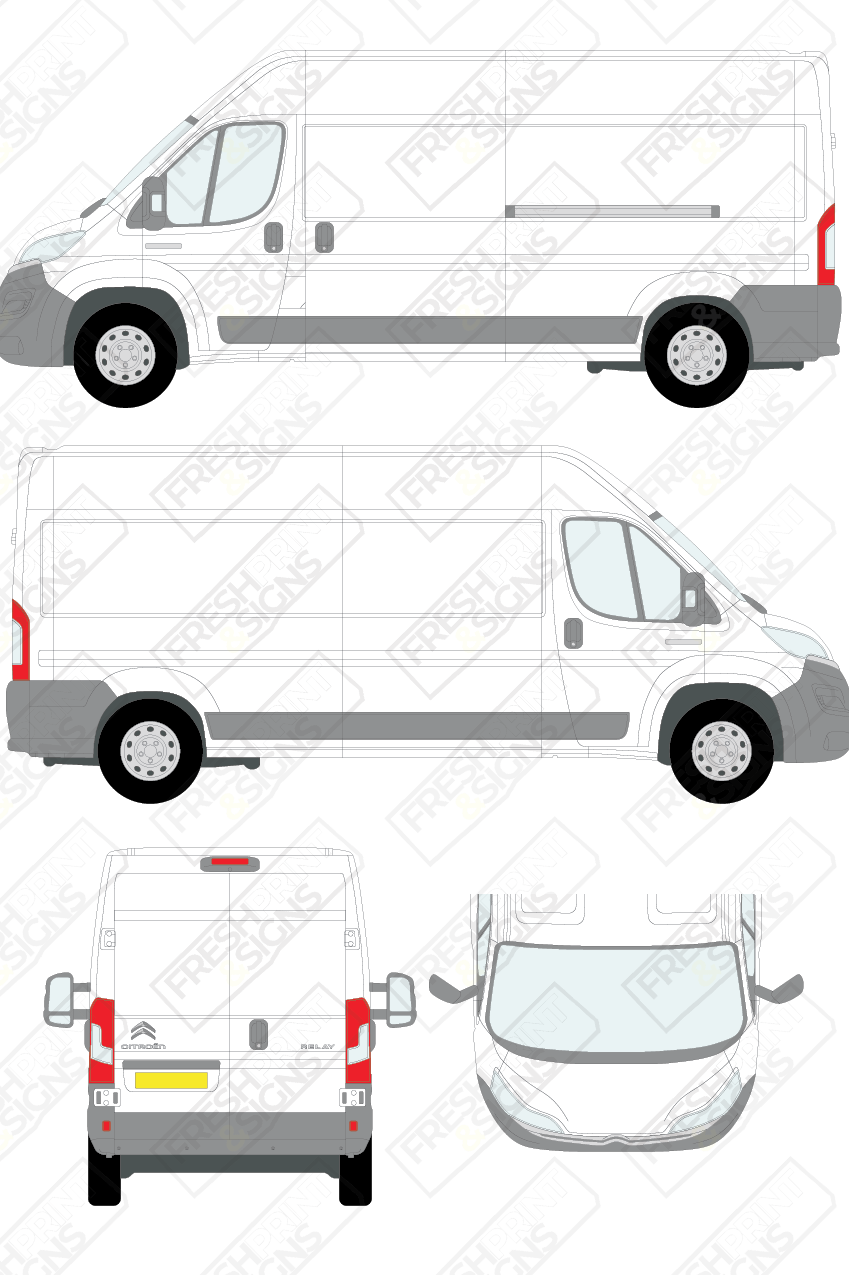 Van Graphics - Citroen | Relay | 2014-2025 | Long Wheelbase (L3) | Medium Roof (H2) | Panelled Rear Doors