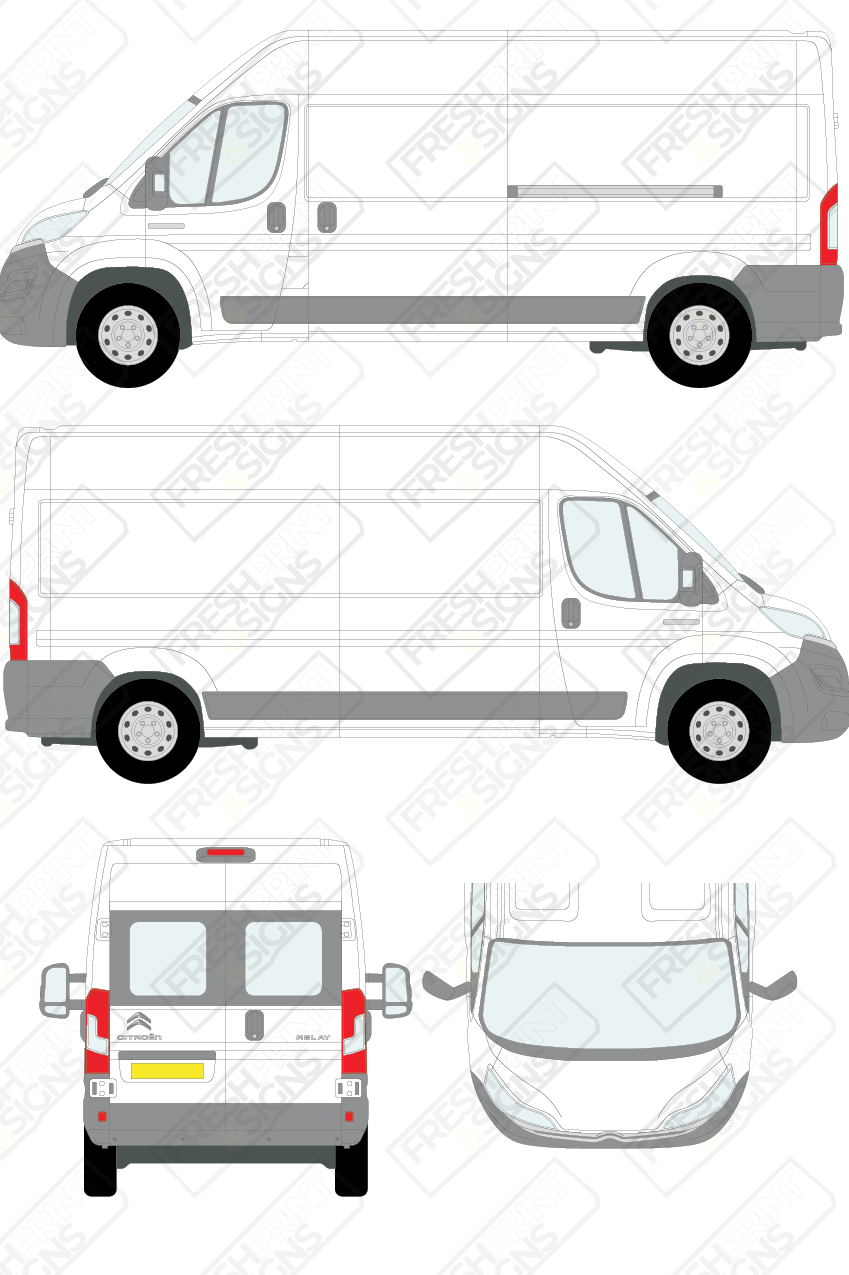 Van Graphics - Citroen | Relay | 2014-2025 | Long Wheelbase (L3) | Medium Roof (H2) | With Rear Windows