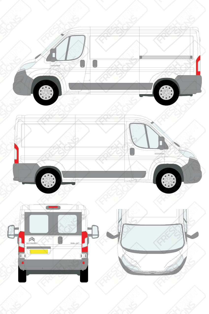 Van Graphics - Citroen | Relay | 2014-2025 | Medium Wheelbase (L2) | Low Roof (H1) | With Rear Windows