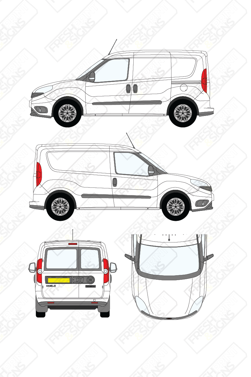 Van Graphics - Fiat | Doblo Cargo | 2015-2022 | Short Wheelbase (L1) | Low Roof (H1) | With Rear Windows