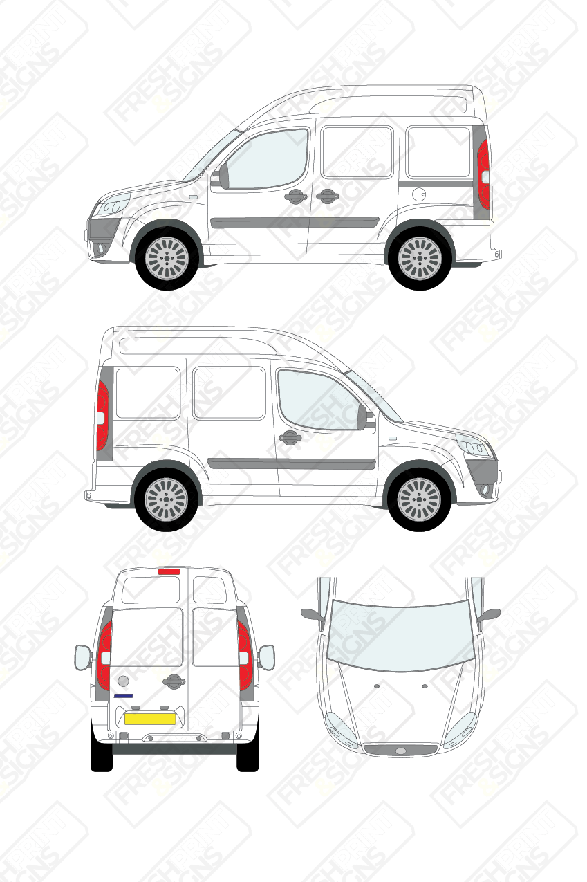 Van Graphics - Fiat | Doblo | 2006-2010 | High Roof (H2) | Panelled Rear Doors
