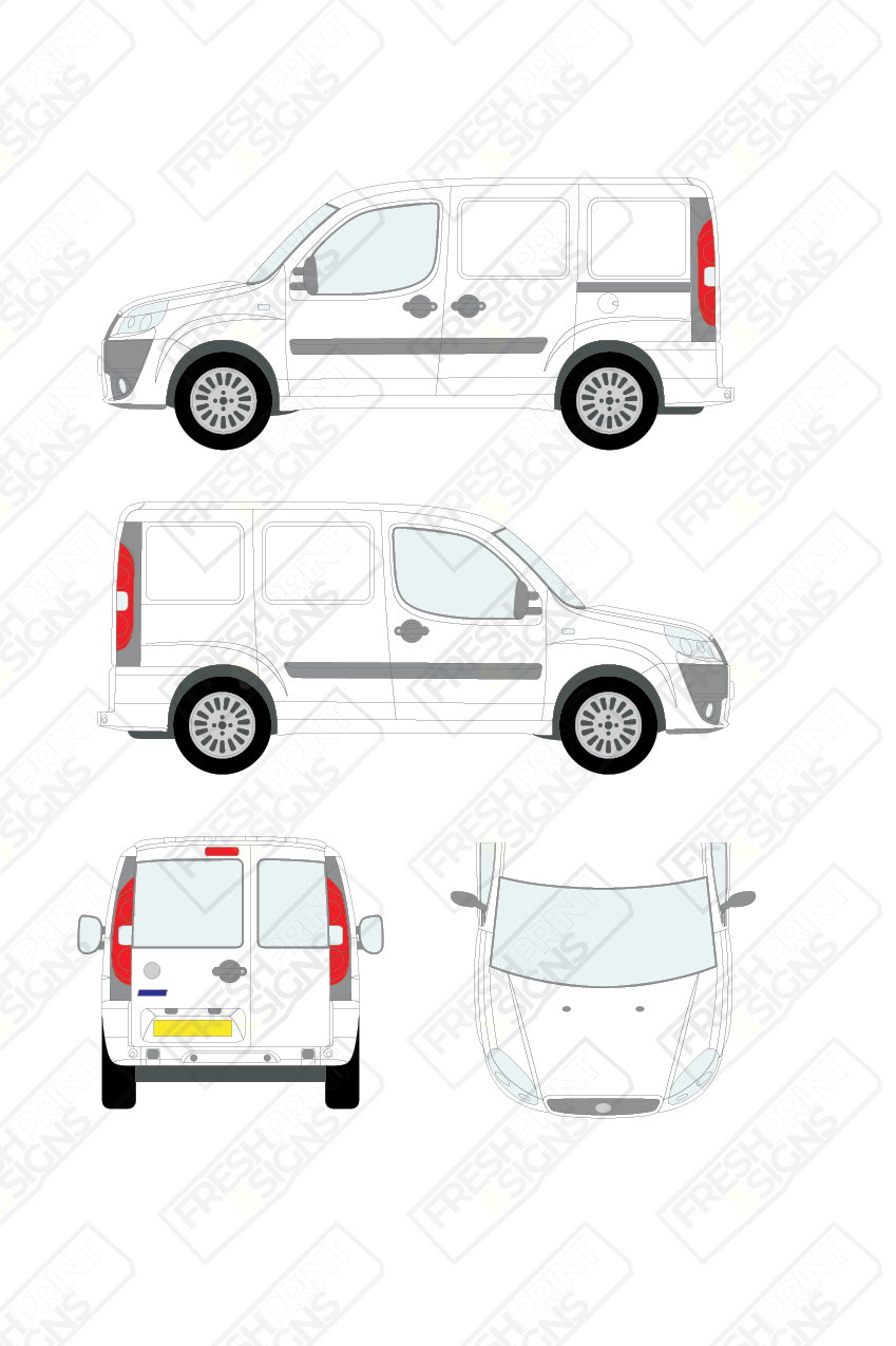 Van Graphics - Fiat | Doblo | 2006-2010 | Low Roof (H1) | With Rear Windows