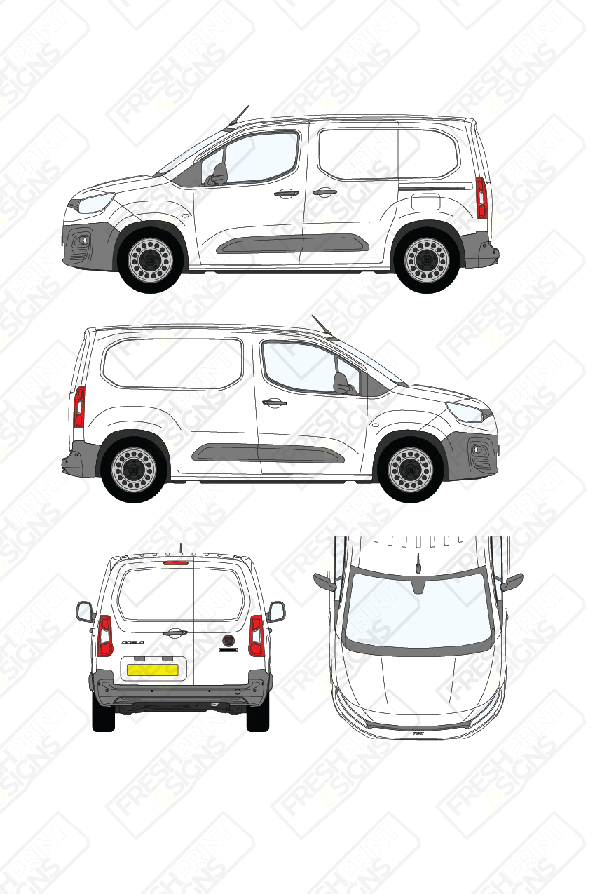 Van Graphics - Fiat | Doblo | 2022-2024 | Short Wheelbase (L1) | Panelled Rear Doors
