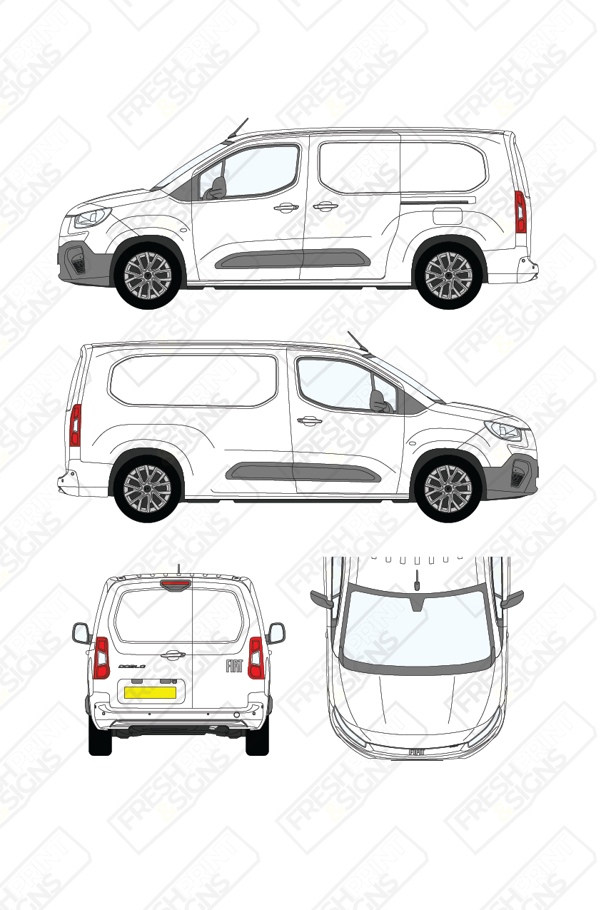 Van Graphics - Fiat | Doblo | 2024-2025 | Long Wheelbase (L2) | Panelled Rear Doors