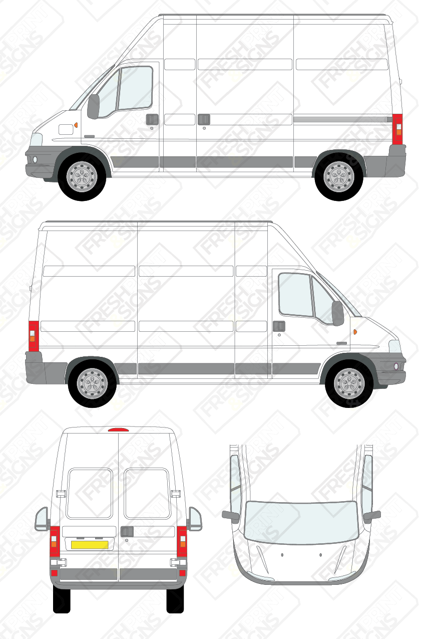 Van Graphics - Fiat | Ducato | 2002-2006 | Long Wheelbase (L3) | Extra-High Roof (H3) | Panelled Rear Doors