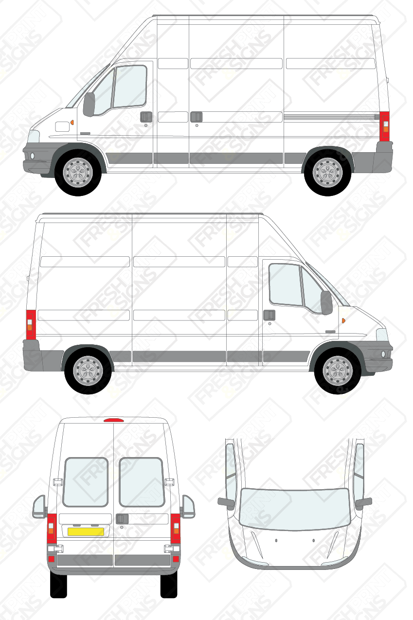 Van Graphics - Fiat | Ducato | 2002-2006 | Long Wheelbase (L3) | Extra-High Roof (H3) | With Rear Windows