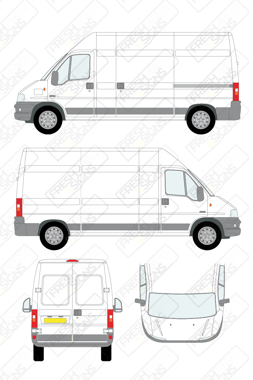 Van Graphics - Fiat | Ducato | 2002-2006 | Long Wheelbase (L3) | High Roof (H2) | Panelled Rear Doors
