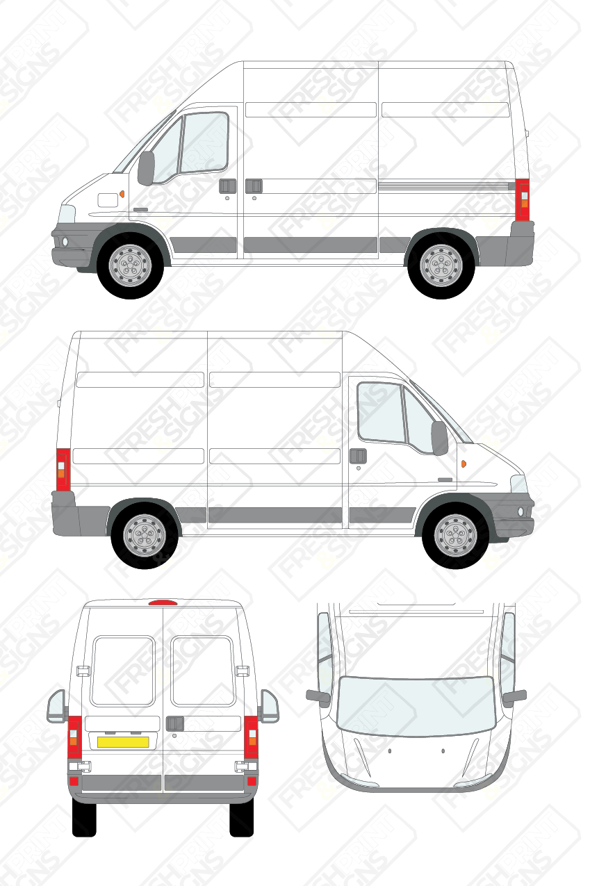 Van Graphics - Fiat | Ducato | 2002-2006 | Medium Wheelbase (L2) | High Roof (H2) | Panelled Rear Doors