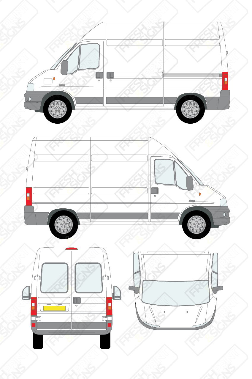 Van Graphics - Fiat | Ducato | 2002-2006 | Medium Wheelbase (L2) | High Roof (H2) | With Rear Windows