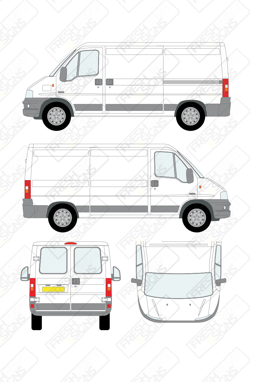 Van Graphics - Fiat | Ducato | 2002-2006 | Medium Wheelbase (L2) | Low Roof (H1) | With Rear Windows