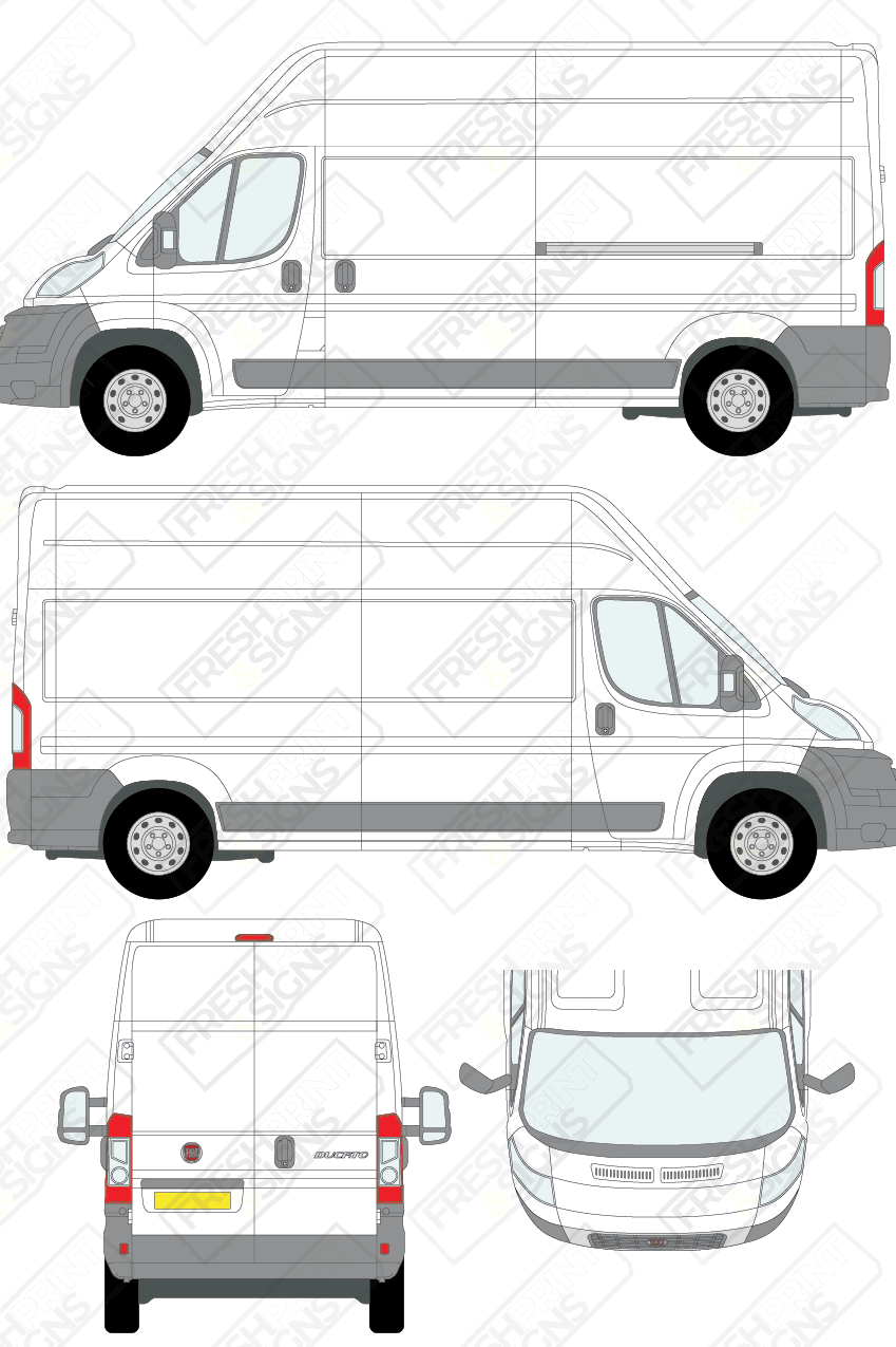 Van Graphics - Fiat | Ducato | 2006-2014 | Long Wheelbase (L3) | High Roof (H3) | Panelled Rear Doors