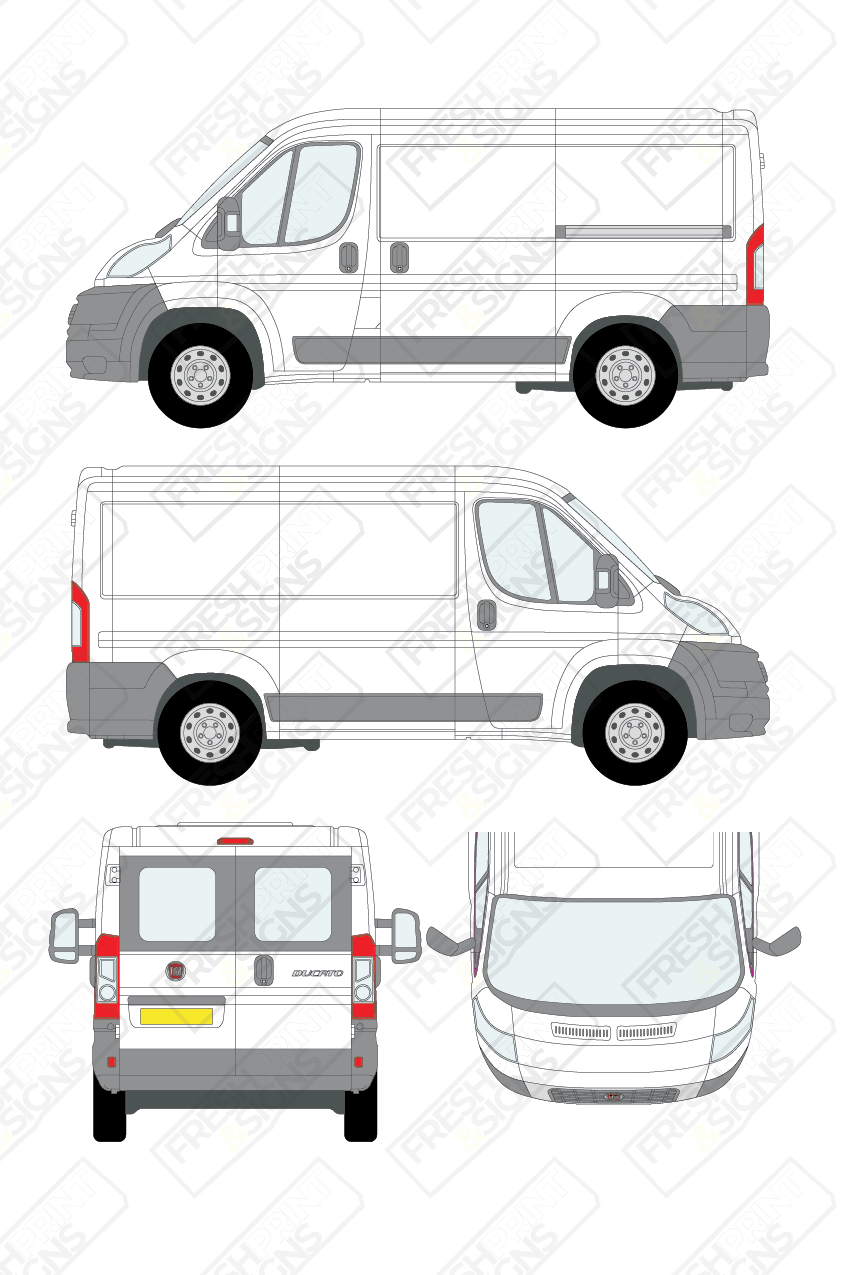 Van Graphics - Fiat | Ducato | 2006-2014 | Short Wheelbase (L1) | Low Roof (H1) | With Rear Windows