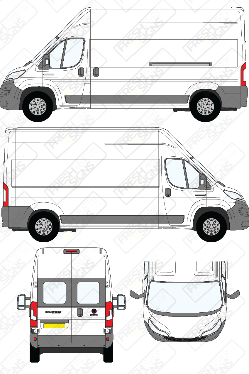 Van Graphics - Fiat | Ducato | 2014-2025 | Long Wheelbase (L3) | High Roof (H3) | With Rear Windows
