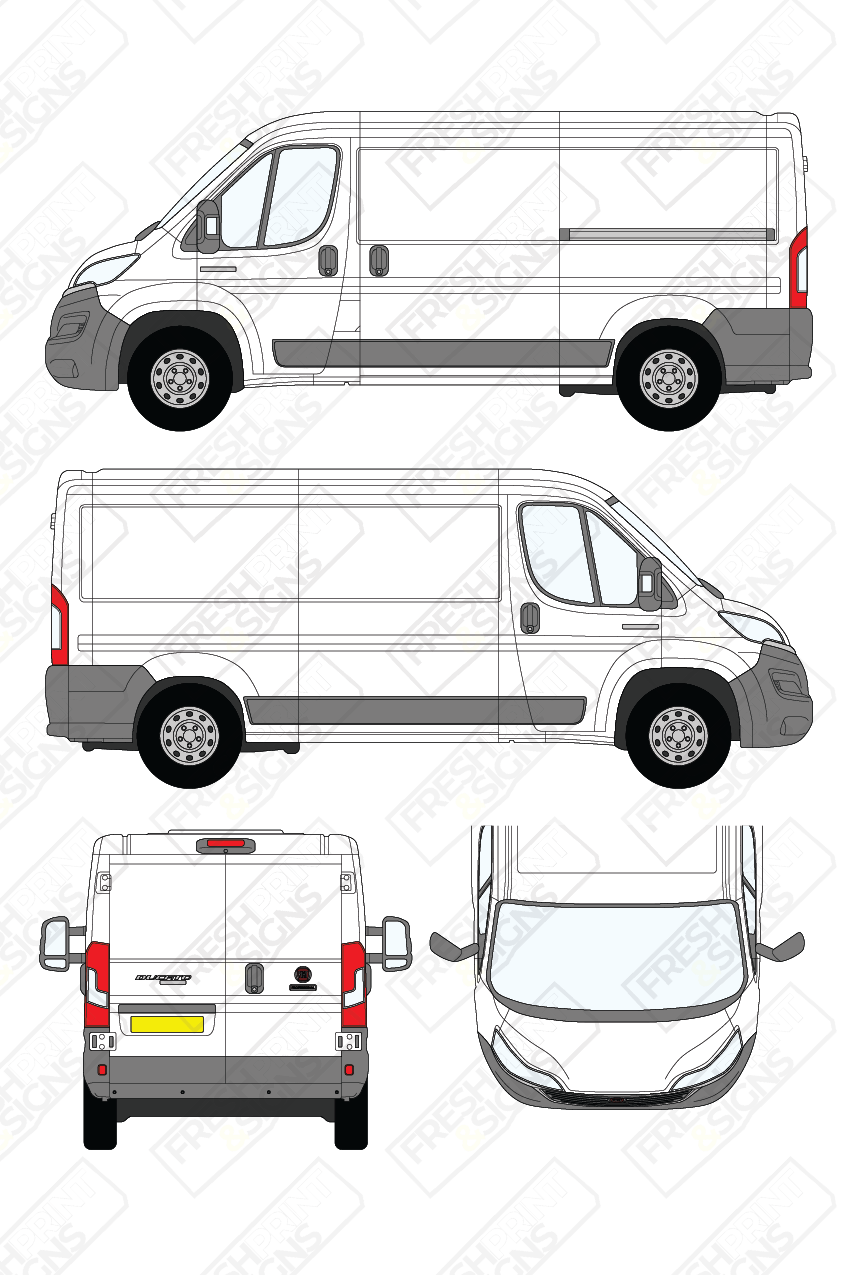 Van Graphics - Fiat | Ducato | 2014-2025 | Medium Wheelbase (L2) | Low Roof (H1) | Panelled Rear Doors