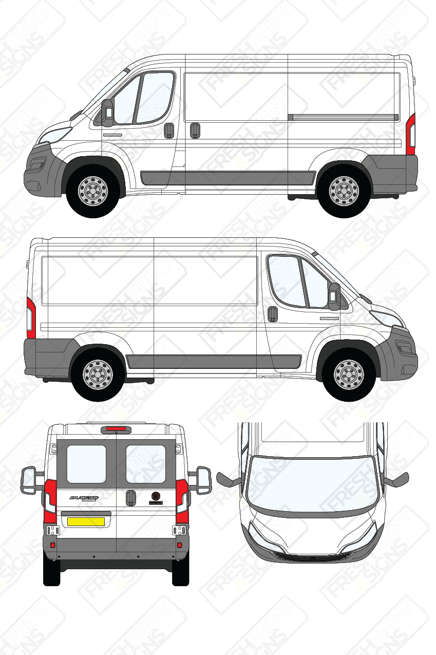 Van Graphics - Fiat | Ducato | 2014-2025 | Medium Wheelbase (L2) | Low Roof (H1) | With Rear Windows
