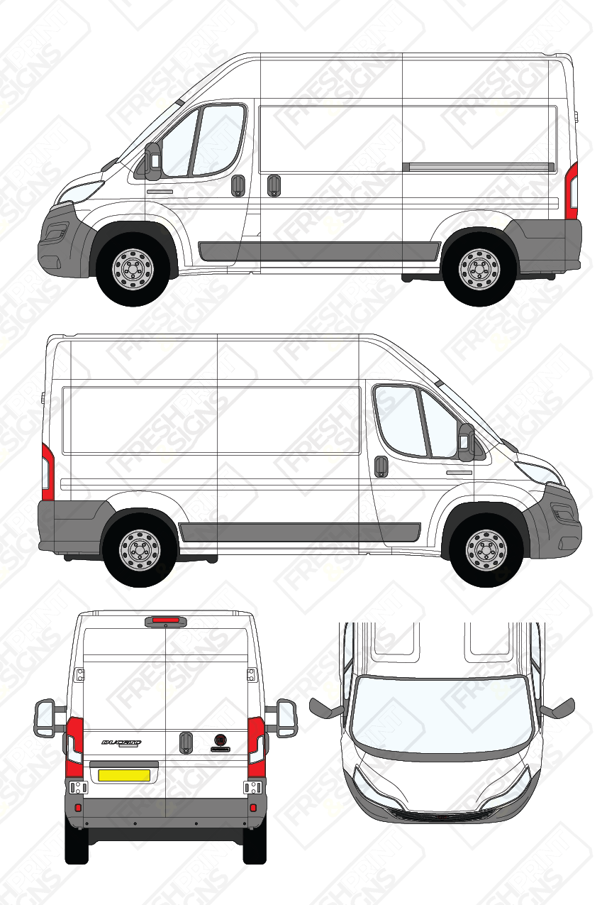 Van Graphics - Fiat | Ducato | 2014-2025 | Medium Wheelbase (L2) | Medium Roof (H2) | Panelled Rear Doors