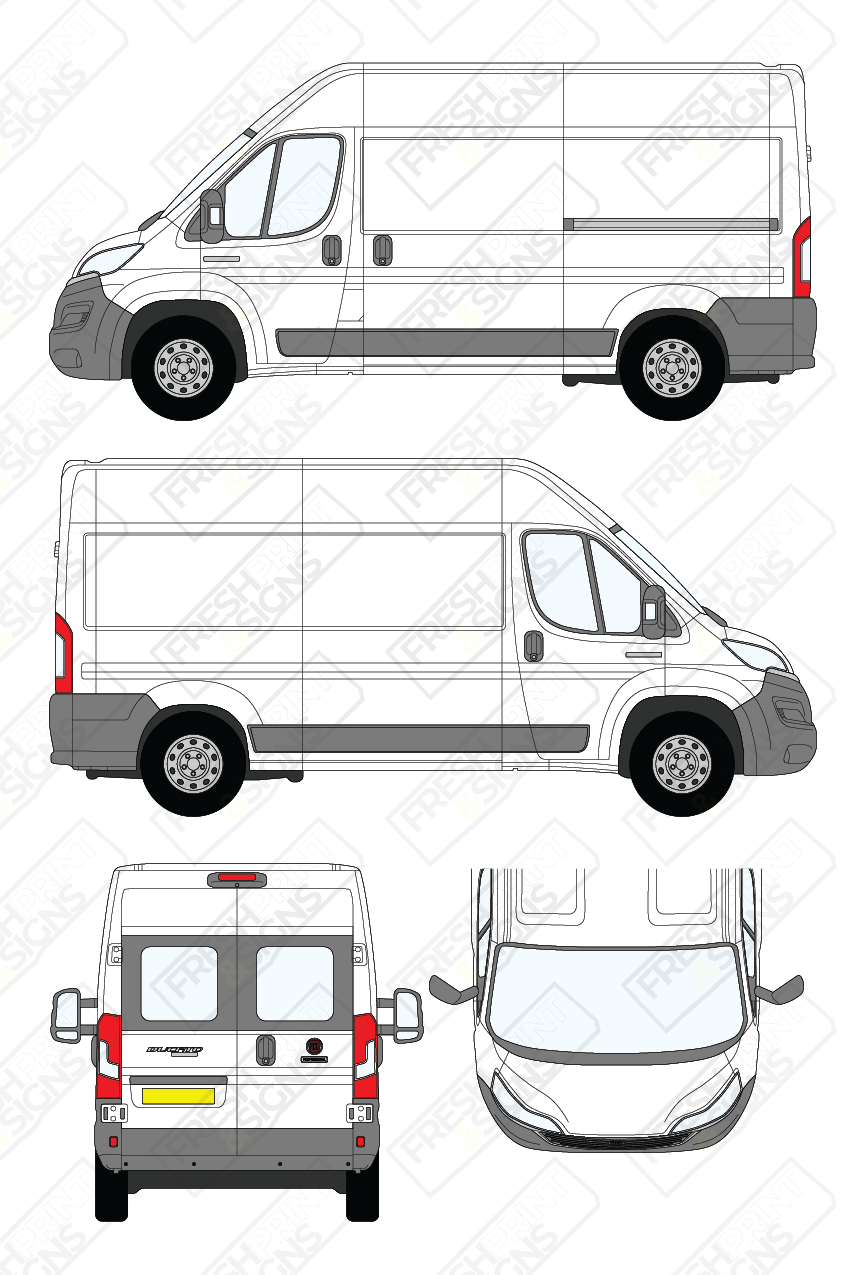 Van Graphics - Fiat | Ducato | 2014-2025 | Medium Wheelbase (L2) | Medium Roof (H2) | With Rear Windows