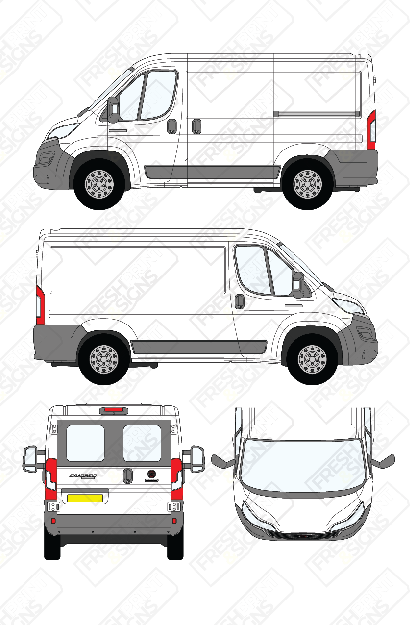 Van Graphics - Fiat | Ducato | 2014-2025 | Short Wheelbase (L1) | Low Roof (H1) | With Rear Windows