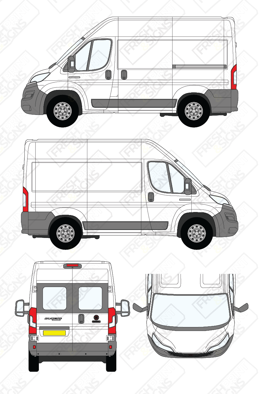 Van Graphics - Fiat | Ducato | 2014-2025 | Short Wheelbase (L1) | Medium Roof (H2) | With Rear Windows
