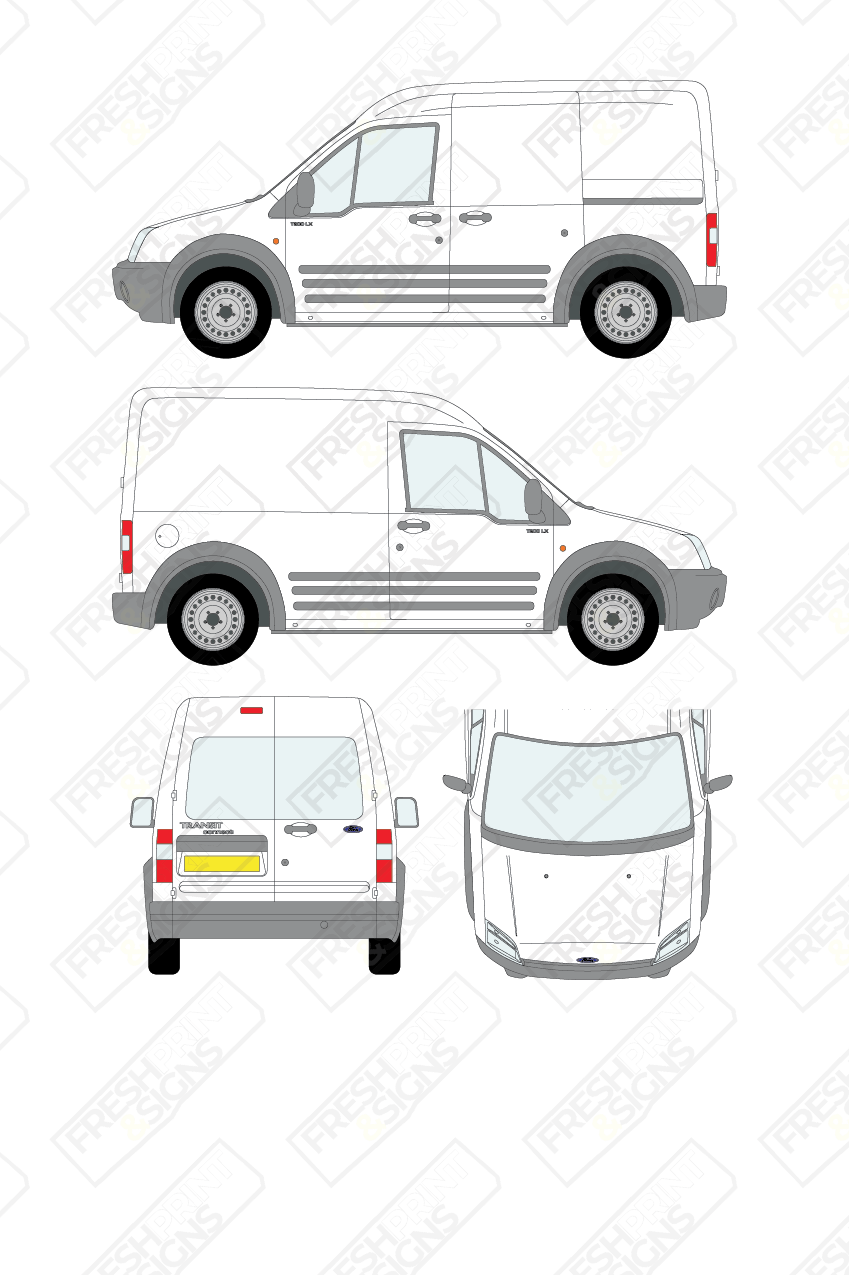 Van Graphics - Ford | Transit Connect | 2002-2009 | Long Wheelbase (L2) | With Rear Windows