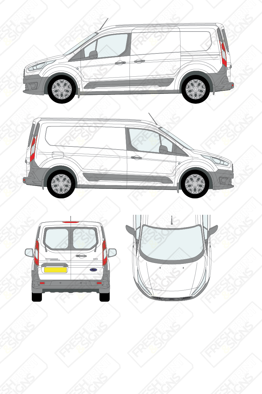 Van Graphics - Ford | Transit Connect | 2018-2024 | Long Wheelbase (L2) | With Rear Windows