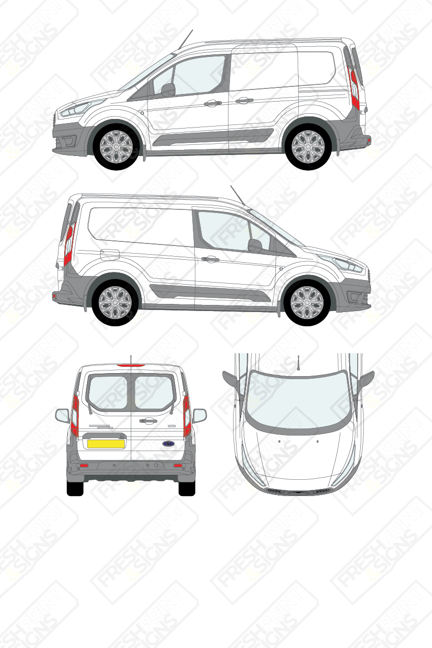 Van Graphics - Ford | Transit Connect | 2018-2024 | Short Wheelbase (L1) | With Rear Windows