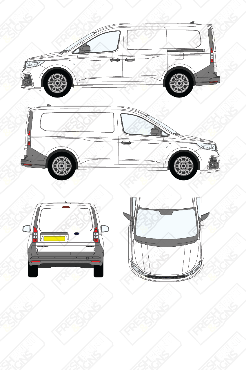 Van Graphics - Ford | Transit Connect | 2024-2025 | Long Wheelbase (L2) | Panelled Rear Doors
