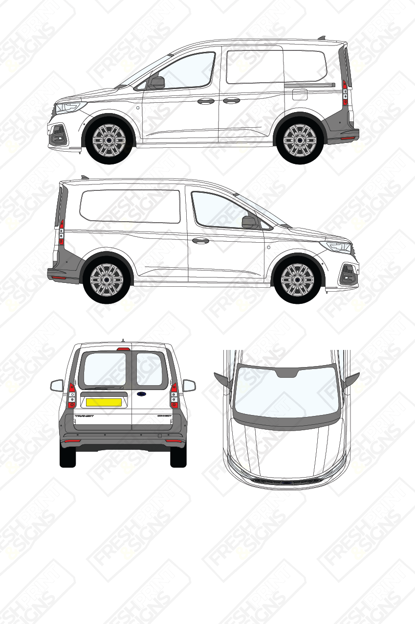 Van Graphics - Ford | Transit Connect | 2024-2025 | Short Wheelbase (L1) | With Rear Windows