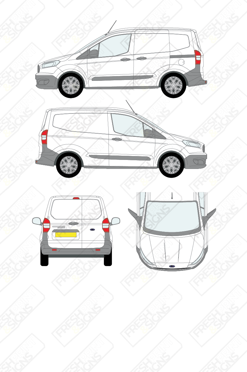 Van Graphics - Ford | Transit Courier | 2014-2018 | Panelled Rear Doors