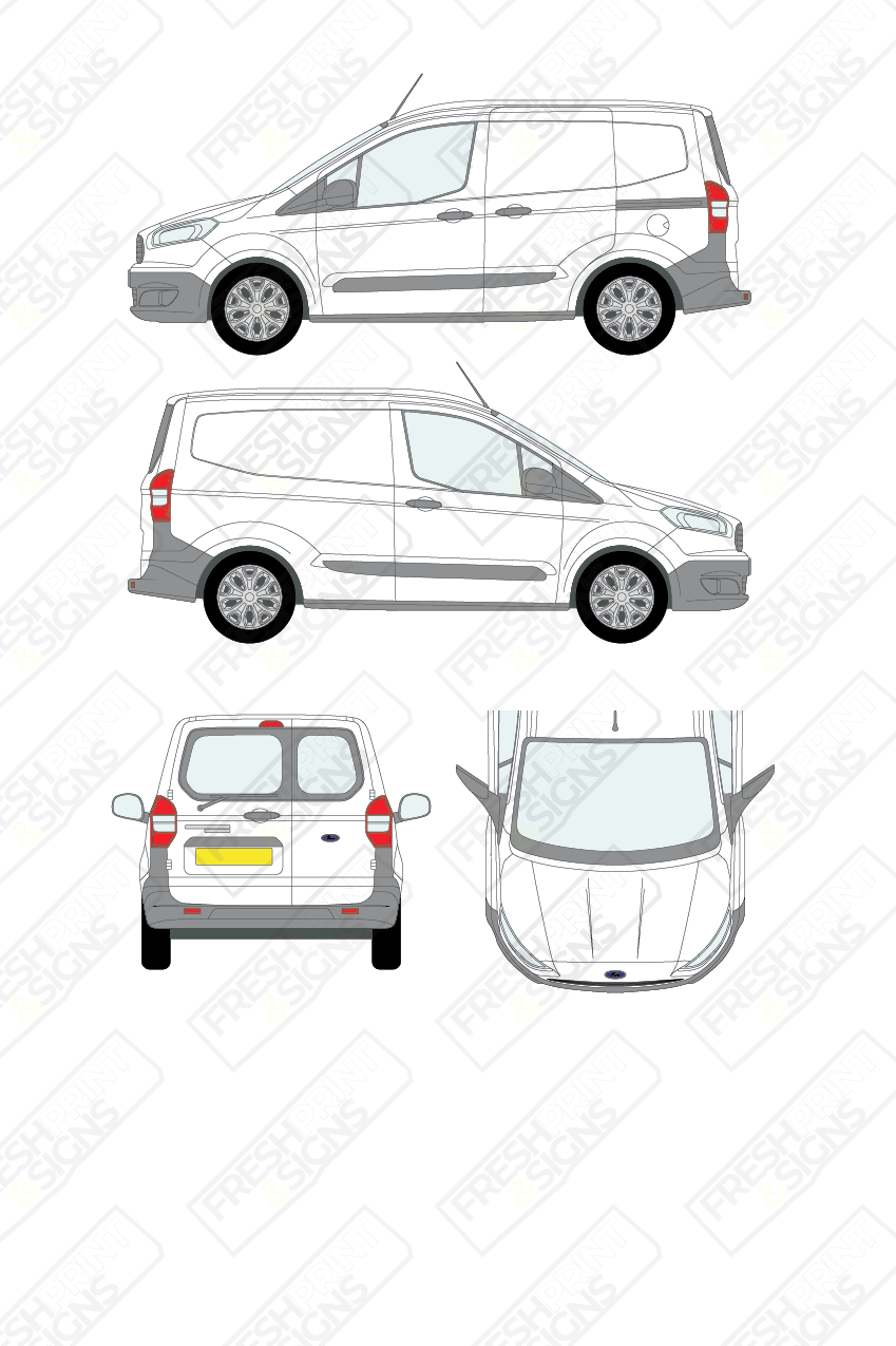 Van Graphics - Ford | Transit Courier | 2014-2018 | With Rear Windows