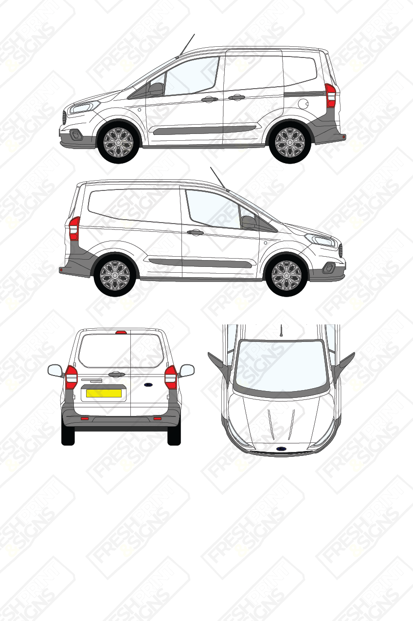 Van Graphics - Ford | Transit Courier | 2018-2023 | Panelled Rear Doors