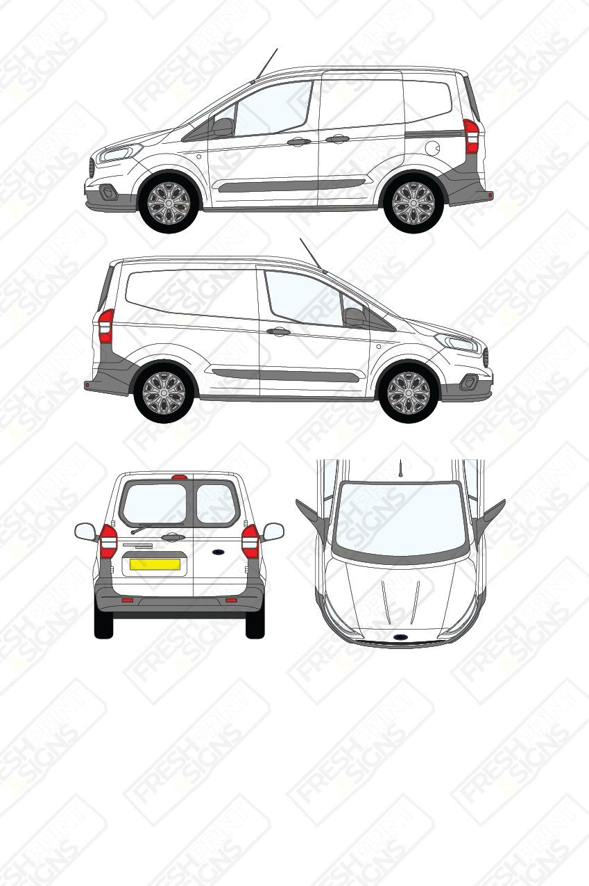 Van Graphics - Ford | Transit Courier | 2018-2023 | With Rear Windows
