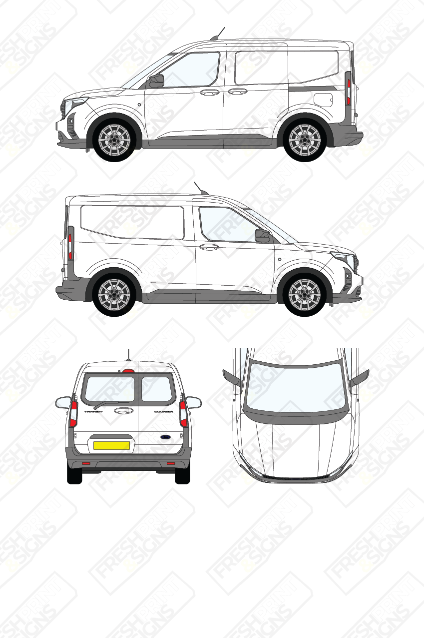 Van Graphics - Ford | Transit Courier | 2024-2025 | With Rear Windows