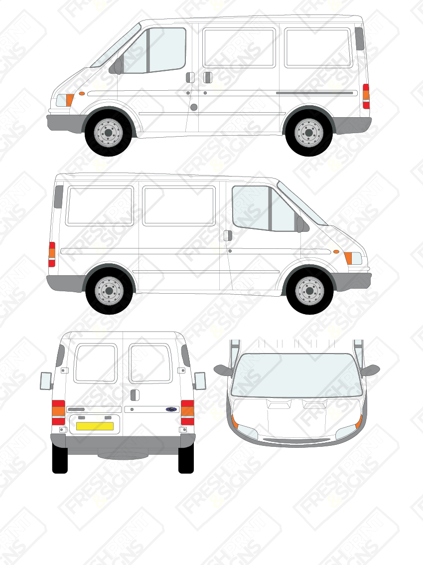 Van Graphics - Ford | Transit | 1994-1999 | Short Wheelbase (L1) | Low Roof (H1) | Panelled Rear Doors