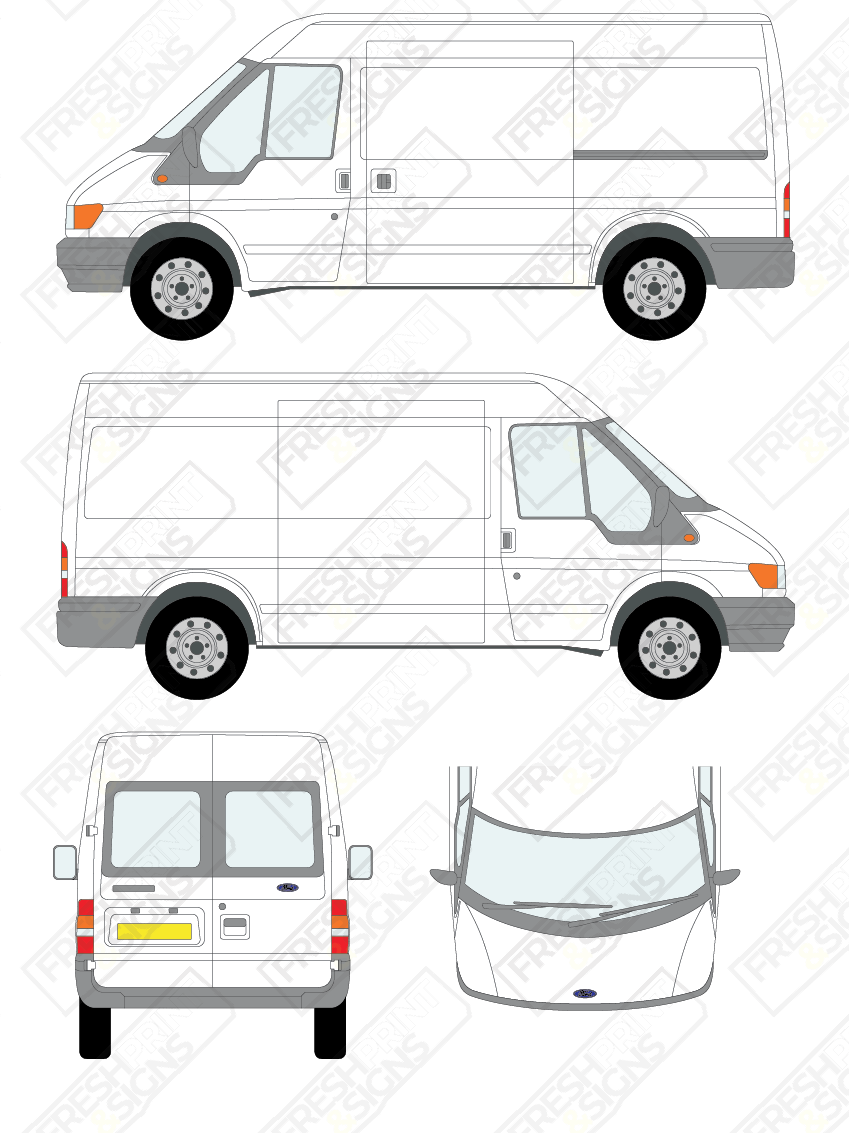 Van Graphics - Ford | Transit | 2000-2006 | Medium Wheelbase (L2) | Medium Roof (H2) | With Rear Windows