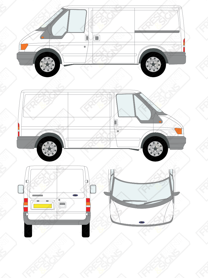 Van Graphics - Ford | Transit | 2000-2006 | Short Wheelbase (L1) | Low Roof (H1) | Panelled Rear Doors