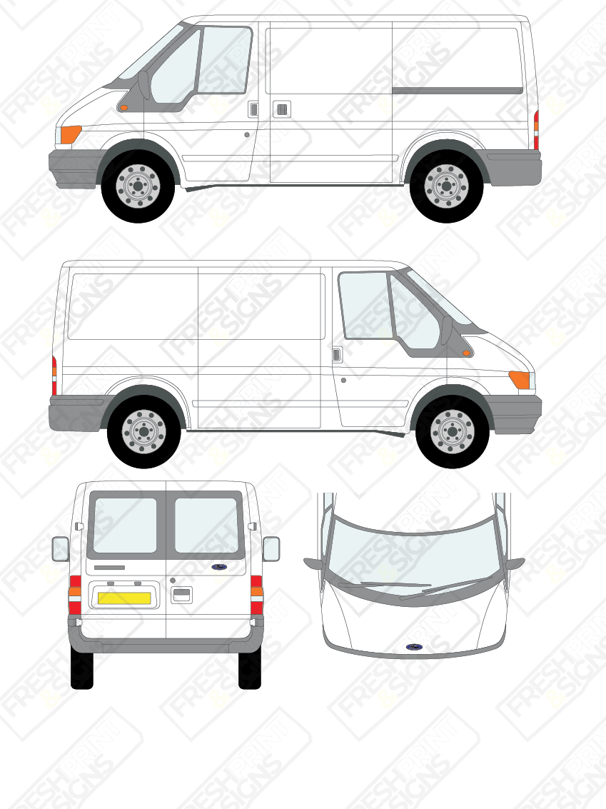 Van Graphics - Ford | Transit | 2000-2006 | Short Wheelbase (L1) | Low Roof (H1) | With Rear Windows