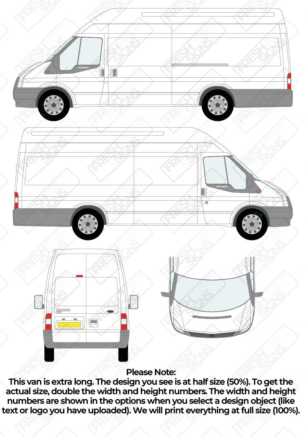 Van Graphics - Ford | Transit | 2006-2014 | Extra Long (Jumbo) Wheelbase (L4) | Panelled Rear Doors