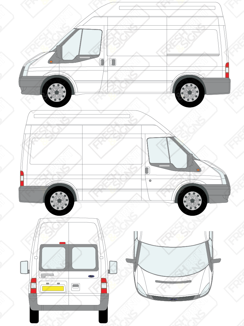 Van Graphics - Ford | Transit | 2006-2014 | Medium Wheelbase (L2) | High Roof (H3) | With Rear Windows