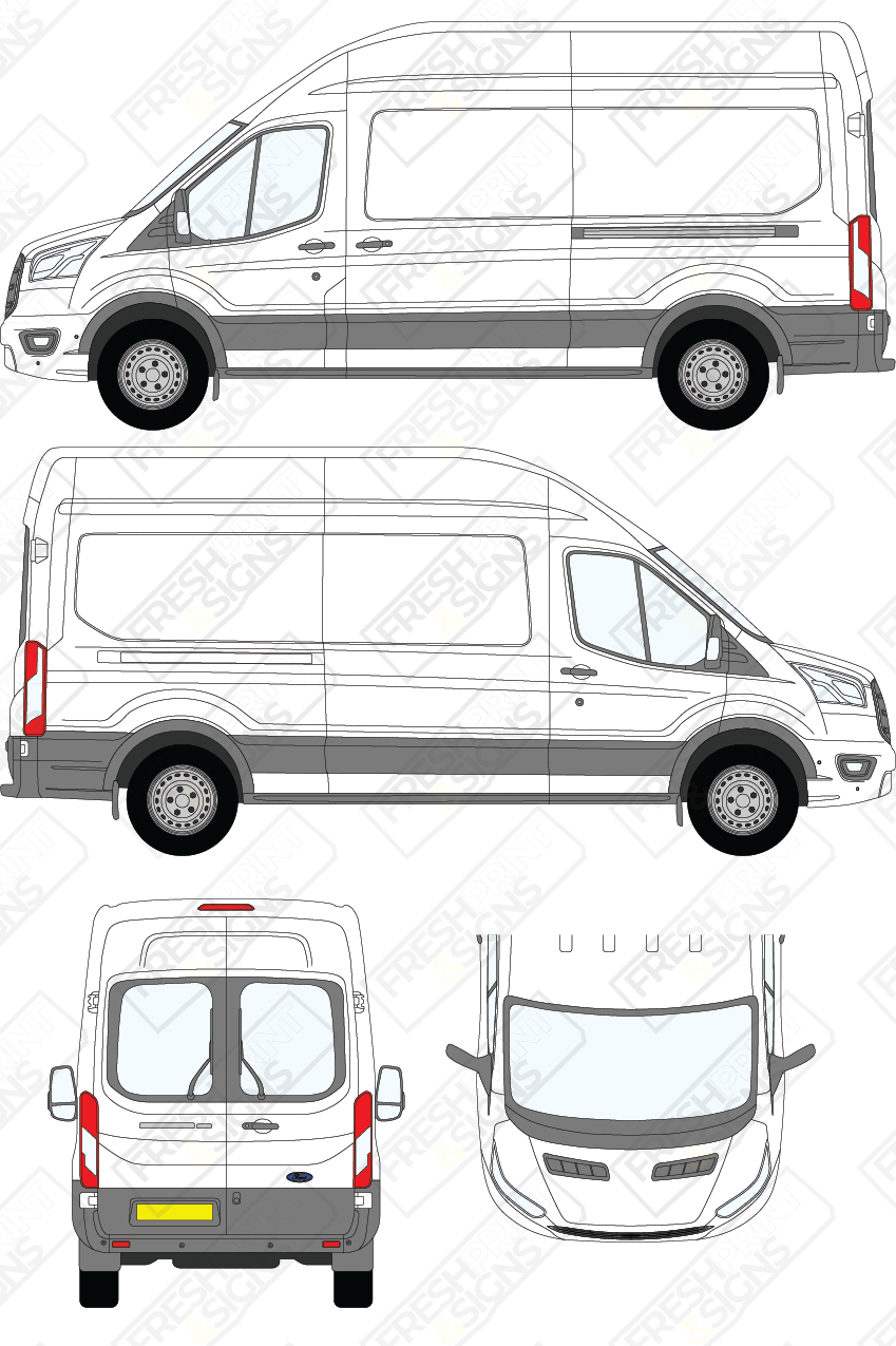 Van Graphics - Ford | Transit | 2019-2025 | Long Wheelbase (L3) | High Roof (H3) | With Rear Windows